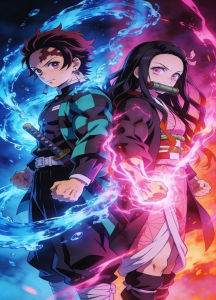 Bandai | Demon Slayer Anime Characters Oil Painting By Numbers Home Decor Modern Wall Decor for Living Room Bedroom Perfect Gift No Frame