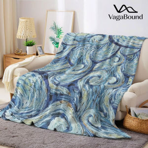BILIBILI | Van Gogh Starry Swirls Flannel Blanket Warm Soft Halloween Christmas Decorative Couch Warm Cozy All-Season Gift