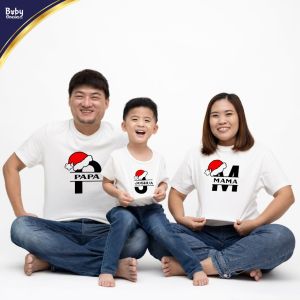 Baby Onesies PH Christmas Family T-shirt Customize Initials Mom Dad Baby Christmas Baby Clothes Santa Hat