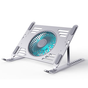 Laptop Stand With Cooling Fan Aluminum Alloy Bracket for MacBook Pro 14 2024 Microsoft Laptop 1/2/3/4/5 12.4 13.5 15 Inch Stand