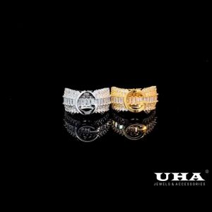 N1139 Nhẫn nữ đính đá baguet tinh tế cá tính UHA