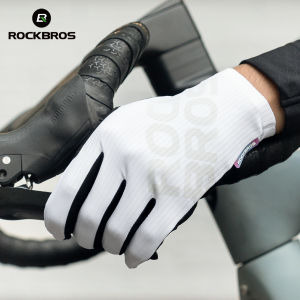RockBros | ROCKBROS Cycling Long Finger Gloves Spring Autumn Breathable Non-slip Gloves 3D printing Palm Pad Double Shock Absorption Gloves