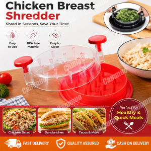 【Local Stock】Cammuo Chicken Shredder Bowl Twist Meat Shredder Tool with Transparent Lid Manual Chicken Breast Shredder for Pulled Pork Beef Salad Kitchen Gadget Easy to Clean