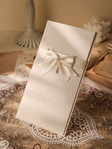 Echoes French Style Embossed Wedding Invitation Card Thank You Greeting Love Declaration Simple Retro Design Greeting Card