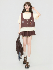 KEIKO | Summer Two-piece Set Lace Trimmed T-shirt and Skirt