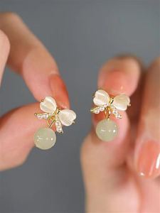 Exquisite Small Heart Shaped Earrings for Women Outlet Brand Clearance Item DIY Sewing Accessories Bead Flower Decorations