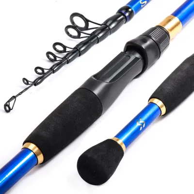 Sougayilang 1.8-2.4m Telescopic Fishing Rods Ultra light Spinning Casting Carbon Pole Fishing Accessories Lure Weight 10-30g