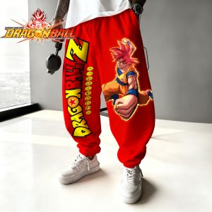 Bandai | 2025 Autumn/Winter Japan Anime Dragon Ball Super Saiyan Goku Cotton Print Sweatpants Trendy Men Street Loose Fashion Cuff Pants