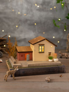 French Style Wooden House Decorations Girls Bookshelf Home Open Shelf Display Stand TV Cabinet Bedroom Decorative Accessories