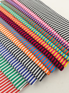 Vải Dệt Kim Cotton Nguyên Chất Có Đường Kẻ Ngang Nhiều Màu Sắc Có Độ Co Giãn Cao DIY Vải Thêu Thủ Công Vải Búp Bê Vải