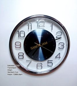 Jam Dinding Transfaran Premium mesin 12888 Sakana T 749 34x34x4cm Movement free Bubble warp dan Batre bergaransi