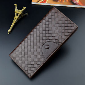 JIFANPAUL | Long Wallet with Vintage Weaving Pattern Large Capacity Multiple Card Slots