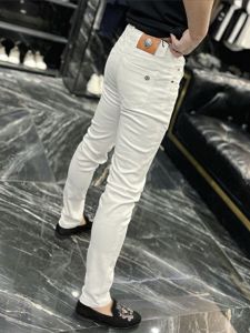 Summer Slim Fit Mens Jeans White Business Casual Trousers Fashionable Brand Chinese Wholesale Long Pants Youth Wear