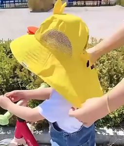 【COD&Local】Kids Girl Boys Bucket Hat Cute Cartoon Animal Summer Beach Sun Hat Wide Brim Fisherman Caps for Outdoor Play