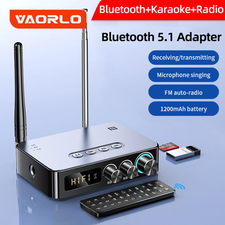 VAORLO Bluetooth 5.1 Audio Receiver Transmitter 3.5mm Aux RCA Bass ...