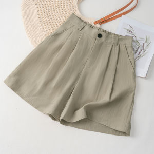 Quần Short Linen Nữ Y2K 2026 Cạp Cao Khóa Kéo Một Nút Nhiều Túi Kiểu Mini Mặc Nhà Dạo Phố Đi Làm Mùa Hè