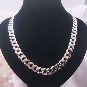Silver Mens 10m/11m Chain Necklace - Thick Link Design - Polished Finish - Fashion Accessory - Displayed on Black Mannequin
