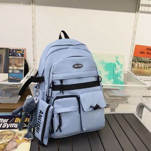 Large Capacity Travel Backpack Mens Double Shoulder Computer Bag High School College Student Bookbag 15.6 Inch Laptop Bag
