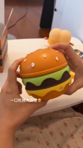 โคมไฟ hamburger โคมไฟตั้งโต๊ะ รูปแฮมเบิร์ก hamburger lamp งอได้ เหมาะสำหรับของขวัญ แบบสร้างสรรค์ สำหรับเด็ก ไฟอ่านหนังสือ LED Night Light
