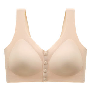 YUNASHA | No Trace Ice Silk Thin Summer Bra for Elderly Women with Front Closure and Large Size