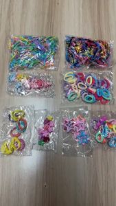 17KM 1100Pcs/Set Korean Hair Pin Cartoon Scrunchie Hair Clip Set Ponytail Hair Accessories for Kids Girl