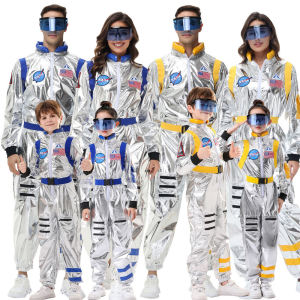 Halloween Family Stage Performance Cosplay Astronaut Wandering Earth Space Suit Pilot Role Play Chinese Ethnic Stage Costume