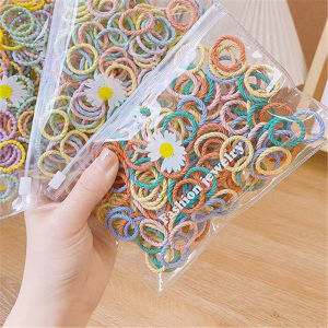 [Acoming99] 100 Buah/Tas Gaya Korea Kecil Karet Gelang Kit Elastis Rambut Cincin Rambut Tali Aksesoris