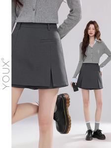 YOUXIANG | Quần Short Chữ A Cao Waist Giản Đơn