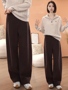 MEITESIJIAONU | Browntweed Wide Leg Pants Large Size