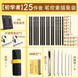 Deli Sketching Pencil Set Professional Art Student Supplies Hard Pencil Full Set 12 to 4B Beginner Drawing Quick Sketching Carbon Pencil Combo