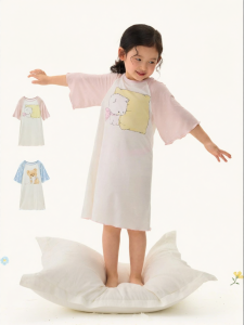 Q21 | Collaboration Silk-like Cotton Breathable Girls Nightgown