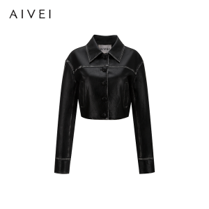 AIVEI | Retro Short PU Jacket for Spring