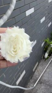 10pcs/lot 2.6" 15colors Fashion Chic Shabby Chiffon Flowers For Wedding Bouquet Artificial Fabric Flowers For Bridal Decoration