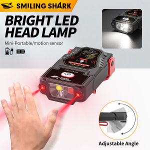 Smiling Shark | SmilingShark Mini Headlight Sensor Headlamp Super Bright Rechargeable with Clip Outdoor Fishing Working Lighting Lamp TD-1007
