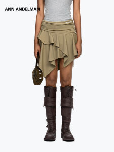 ANN ANDELMAN | Irregular Hem Pleated Waist Mini Skirt