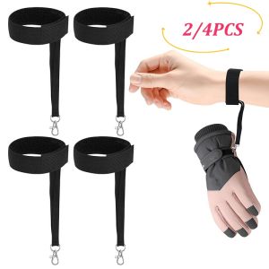 2/4Pcs Elastic Wrist Straps for Ski Gloves Adjustable Ski Glove Lead for Men and Women Sport Skiing Glove Anti-loss Strap