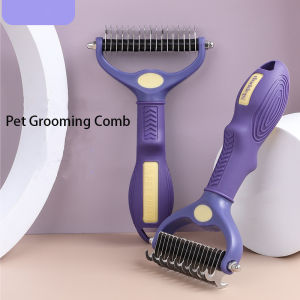 Pet Grooming Brush Pet Deshedding Comb Dog Cat Fur Eliminator Brush Comb Pet Brush for Short and Long Hair Reduces Shedding and Removes Loose Hair