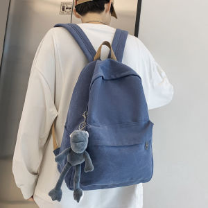 Casual Canvas Ins-สไตล์กระเป๋าเป้สะพายหลังสําหรับชาย AUDPIGET/Dupee ขนาดกลางปิดซิปสีที่บริสุทธิ์กระเป๋าเดินทางท่องเที่ยว