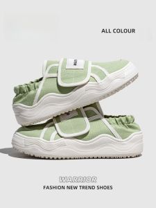 Warrior | Womens Casual Canvas Shoes Spring Autumn New Style Footwear Two-Way Wear Half Slip-On Comfortable White Shoes For Pregnant