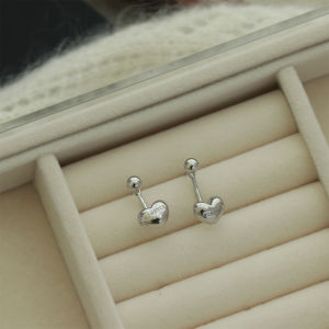 S925 Silver Needle Love Heart Shaped Earrings Gold And Silver Double Wear Unique Design Minimalist Style Womens Fashion Jewelry