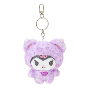 Sanrio | Leopard Print Bear Series Hello Kitty Keychain Pendant Cartoon Kitty Cat Plush Doll Pendant Keychain Bag Decoration Gift