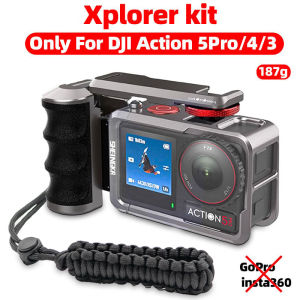 Xplorer Grip Kit for DJI Action 5 Pro43 Street Photography handle componentsmetal rabbit cage frame explorer Camera DIY Shooting Magnetic Quick Release