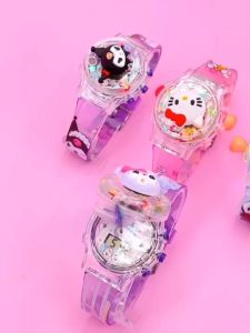 นาฬิกาเด็ก น่ารักๆ LABUBU KITTY KUROMI สายยางเรซิน หน้าปัด 35 มม ฟังชั่นครบ