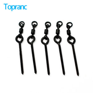 Toprance10pcs matte black American style swivel ring+long screw suitable for carp fishing set accessories