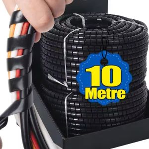 8/10mm Spiral Cable Wire Wrap 2M Flame Retardant Protective Sleeve for Hydraulic Hose Car Wash Pump Pipe Anti Wear Housing Guard