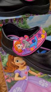 รองเท้าอนุบาลหญิง - สีดำ รองเท้าพละเด็ก รองเท้าลายเจ้าหญิง Chappy 24-35 รุ่น 2024