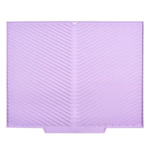 New Food-grade silicone Dish Drying MatKitchen Anti-slipDrain PadSoft Heat-resistantFoldable and Not Easy to store Deform