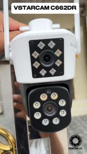 Vstarcam C662DR (เลนส์คู่) ความละเอียด 1.0 MP กล้องวงจรปิดไร้สาย ภาพสี มีAI+ คนตรวจจับสัญญาณเตือน By.Vstarcam-Thailand