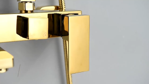 Biggers sanitary gold color copper bathroom shower set shower faucet with rainfall top shower head cold hot water mixer
