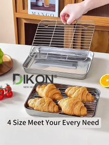 Stainless Steel Baking Tray and Cooling Rack Set Non-stick Baking Dish Grill Rack Toast Pan Bakewares Kitchen Trays Pans